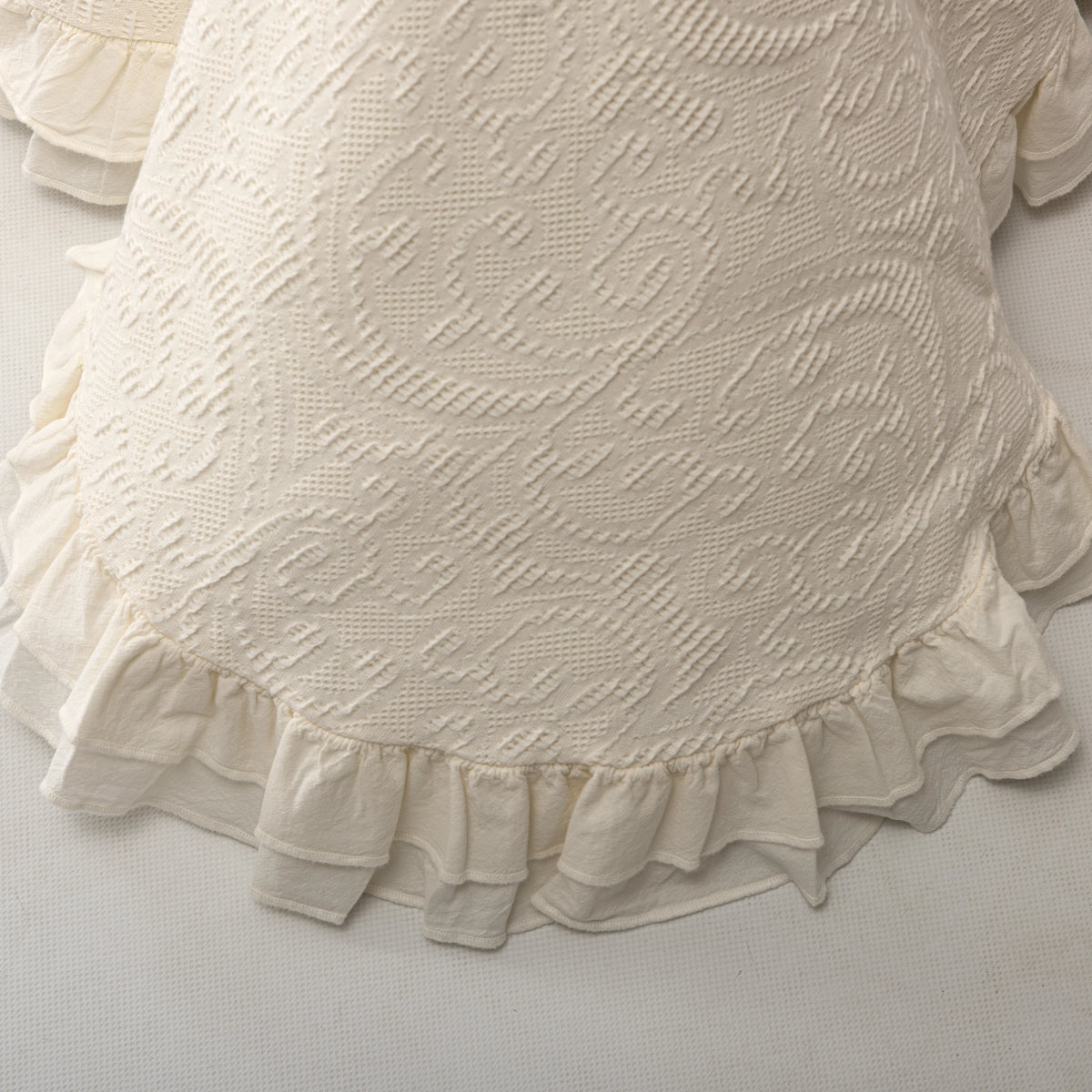 Colcha de Algodão Stonewashed Marfim