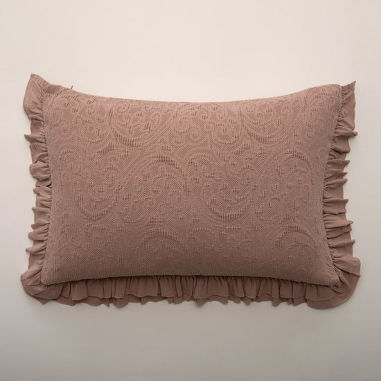 Cojín de Algodón Rosa 50x70 cm con Volante - Bonnie