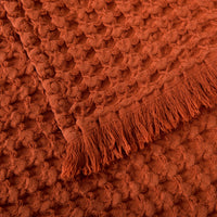 Manta de Algodón Terracota 140x200 cm Diseño Waffle - Nicole