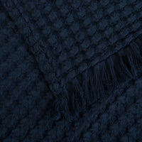 Manta de Algodão Azul Marinho 140x200 cm Padrão Waffle - Nicole