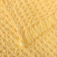 Manta de Algodón Amarillo 140x200 cm Diseño Waffle - Nicole