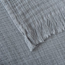 Manta de Gaze de Algodão Cinzento 140x200 cm Stonewashed - Nuria