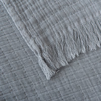 Manta de Gaze de Algodão Cinzento 140x200 cm Stonewashed - Nuria