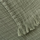 Manta en Muselina de Algodón Verde 140x200 cm Stonewashed - Nuria