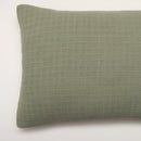 Cojín de Muselina de Algodón Verde 35x50 cm Stonewashed - Nuria