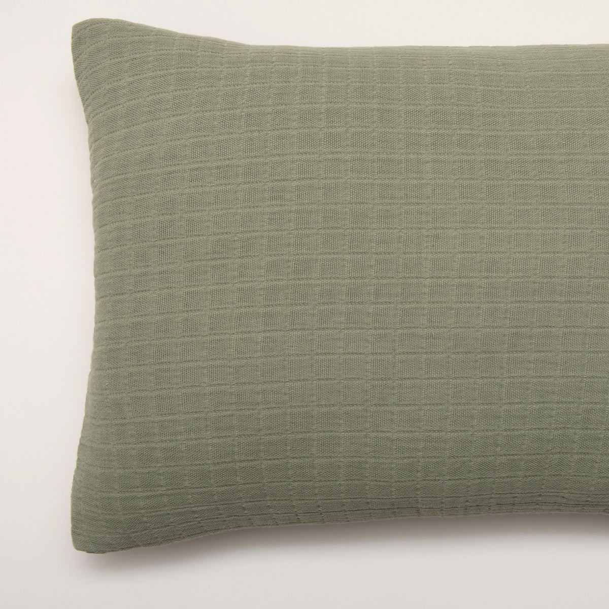 Cojín de Muselina de Algodón Verde 35x50 cm Stonewashed - Nuria