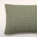 Cojín de Algodón Verde 35x50 cm Diseño Waffle - Nicole