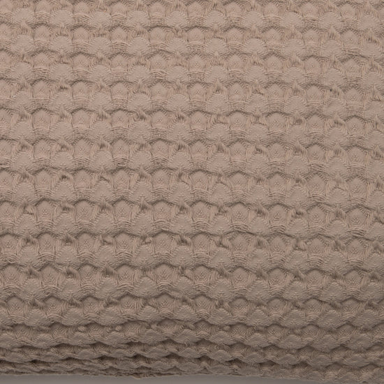 Cojín de Algodón Marrón Claro 35x50 cm Diseño Waffle - Nicole
