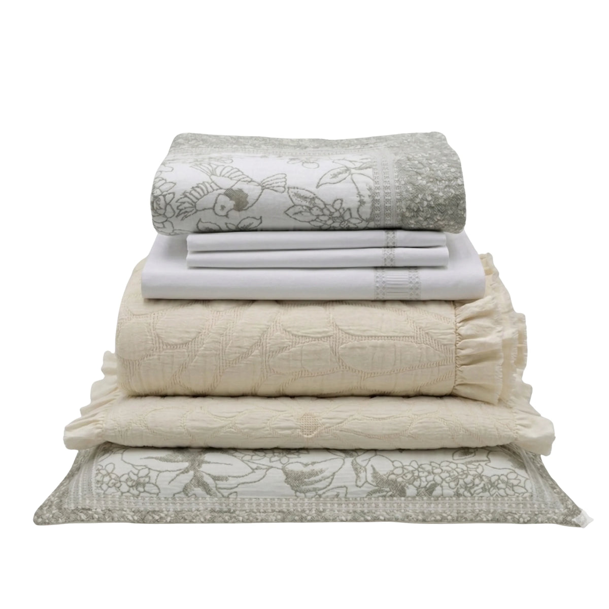 Pack Quarto Flor Marfim & Bordado Inglês
