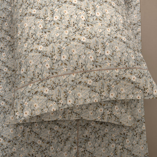 Jogo de Lençóis 100% Algodão Cetim 200 Fios Floral Taupe – 775