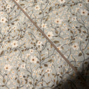 Jogo de Lençóis 100% Algodão Cetim 200 Fios Floral Taupe