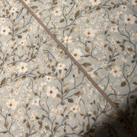 Jogo de Lençóis 100% Algodão Cetim 200 Fios Floral Taupe