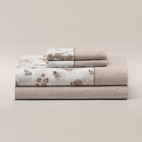 Jogo de Lençóis 100% Algodão 180 Fios Floral Taupe – 820