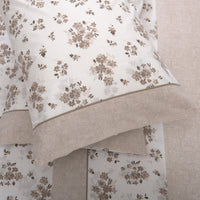 Jogo de Lençóis 100% Algodão 180 Fios Floral Taupe – 820