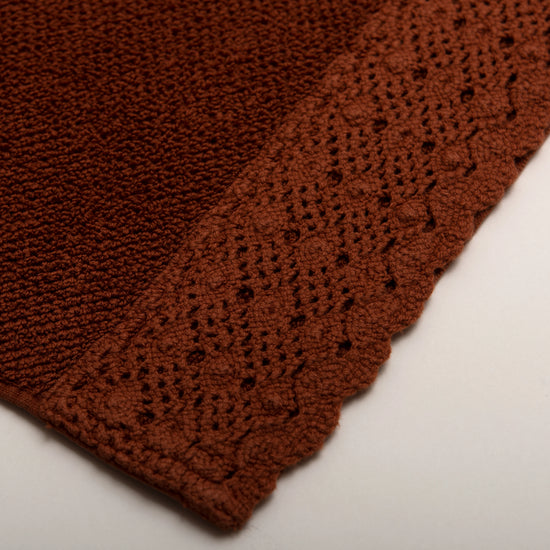 (3 Peças) Jogo de Toalhas Terracota 100% Algodão Stonewashed 500g com Renda – Alícia