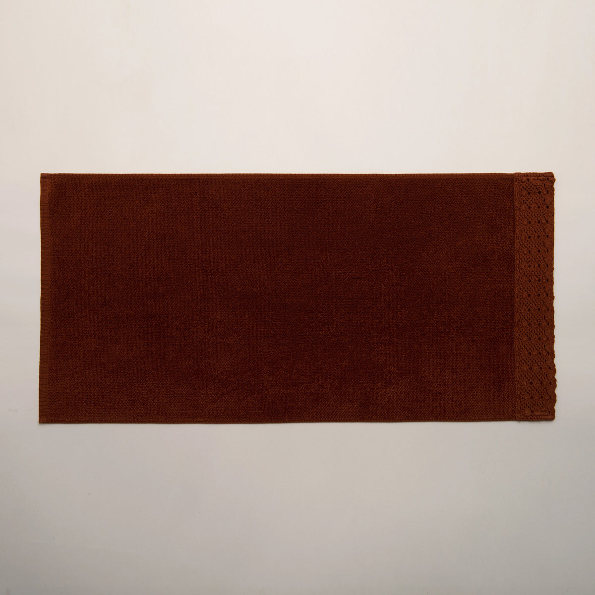 (3 Piezas) Toallas Terracota 100% Algodón Stonewashed 500g con Encaje – Alícia