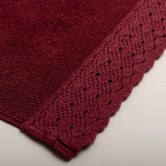 (3 Peças) Toalhas Coral Stonewashed 100% Algodão Stonewashed 500g com Renda – Alícia
