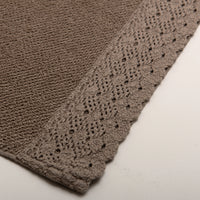 (3 Piezas) Toallas Marrón Claro Stonewashed 100% Algodón 500g con Encaje – Alícia