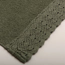 (3 Peças) Jogo de Toalhas Verde Escuro Stonewashed 100% Algodão 500g com Renda – Alicia