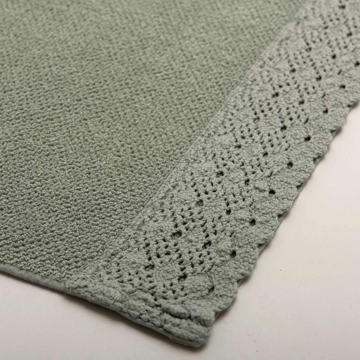 (3 Peças) Jogo de Toalhas Verde Seco 100% Algodão Stonewashed 500g com Renda – Alícia