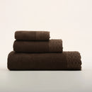 (3 Peças) Jogo de Toalhas Camel Escuro Stonewashed 100% Algodão 500g com Renda – Alícia