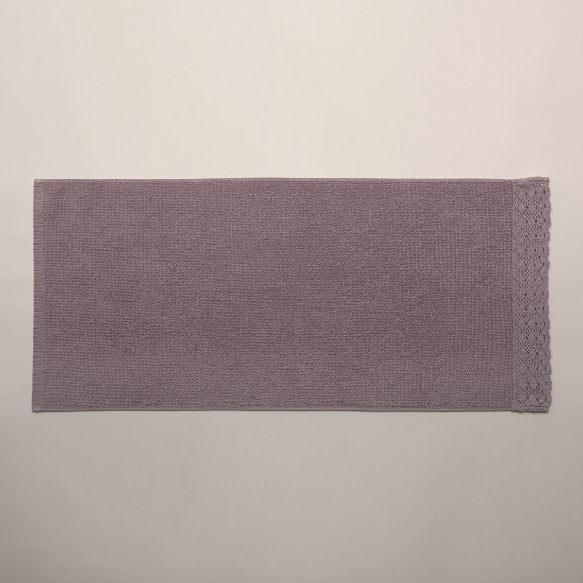 (3 Peças) Jogo de Toalhas Lilás Stonewashed 100% Algodão 500g com Renda – Alícia