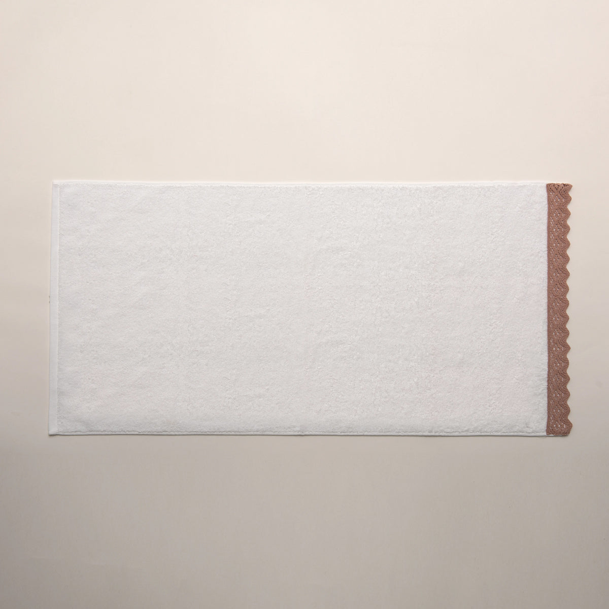 (3 Peças) Jogo de Toalhas 500g Branco Alba Renda Rosa | Casa da Laura®