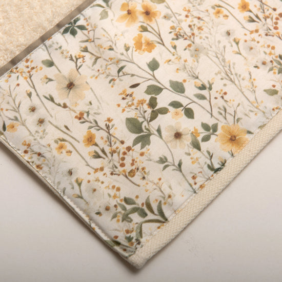 (6 Peças) Jogo de Toalhas 500g Taupe e Bege com Barra Floral – 774