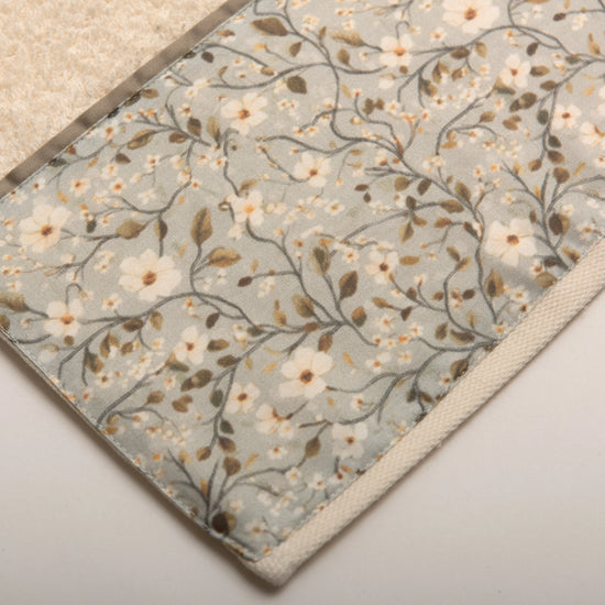 (6 Peças) Jogo de Toalhas 500g Taupe e Bege com Barra Floral Verde – 772