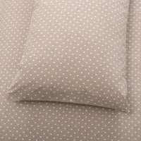Capa de Edredón Reversível Bolinhas e Riscas Camel e Branco - 709