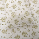 Capa de Edredón Floral Verde Seco e Branco - 820