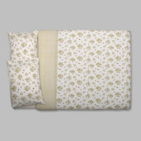 Capa de Edredón Floral Verde Seco e Branco - 820
