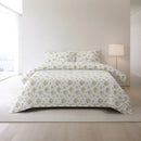 Capa de Edredón Floral Verde Seco e Branco - 820