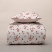 Capa de Edredón Floral Rosa e Branco - 820