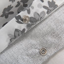 Capa de Edredón Floral Cinzento e Branco - 820