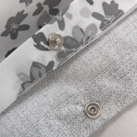 Capa de Edredón Floral Cinzento e Branco - 820