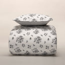 Capa de Edredón Floral Cinzento e Branco - 820