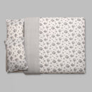 Capa de Edredón Floral Cinzento e Branco - 820