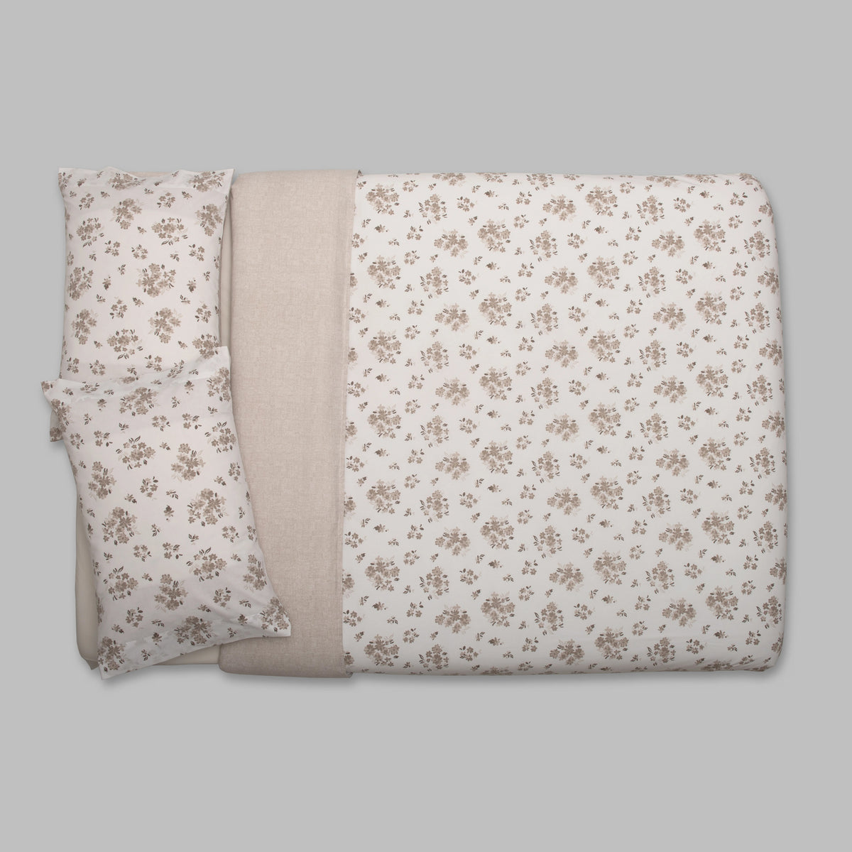Funda Nórdica Floral Topo y Blanco - 820