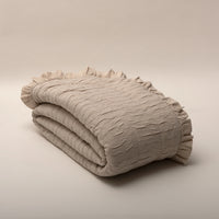 Edredão 100% Algodão Taupe com Folhos - Elise