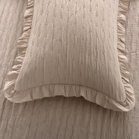 Edredão 100% Algodão Taupe com Folhos - Elise