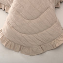 Edredão 100% Algodão Taupe com Folhos - Elise