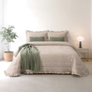 Edredão 100% Algodão Taupe com Folhos - Elise