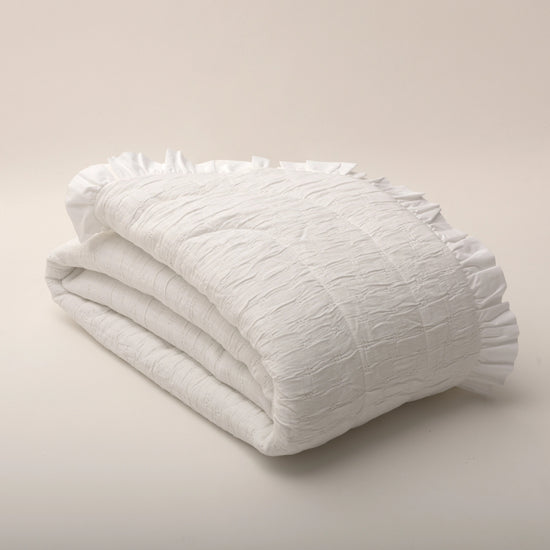 Edredão 100% Algodão Branco com Folhos - Elise