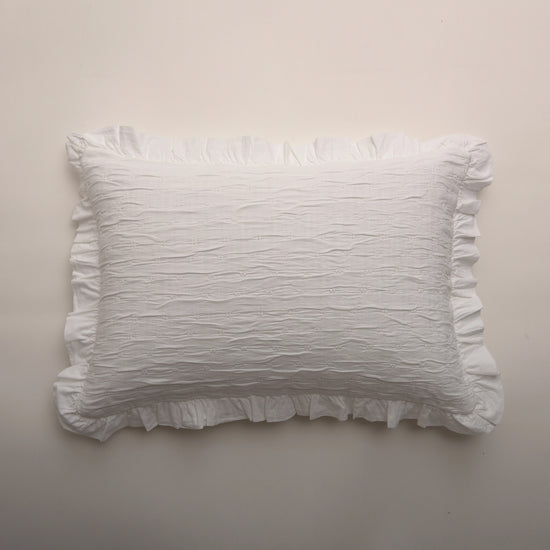 Edredão 100% Algodão Branco com Folhos - Elise