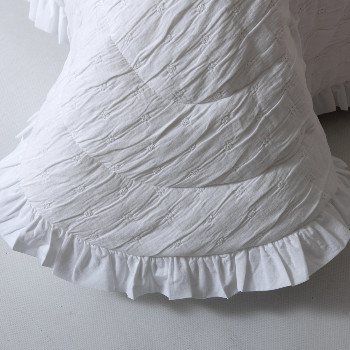Edredão 100% Algodão Branco com Folhos - Elise