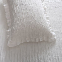 Edredão 100% Algodão Branco com Folhos - Elise
