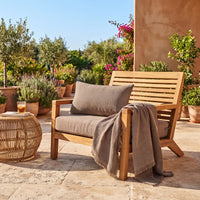 Cojín en Muselina de Algodón Marrón Claro 35x50 cm Stonewashed – Nuria