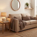 Cojín en Muselina de Algodón Marrón Claro 35x50 cm Stonewashed – Nuria