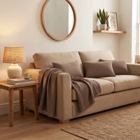 Cojín en Muselina de Algodón Marrón Claro 35x50 cm Stonewashed – Nuria